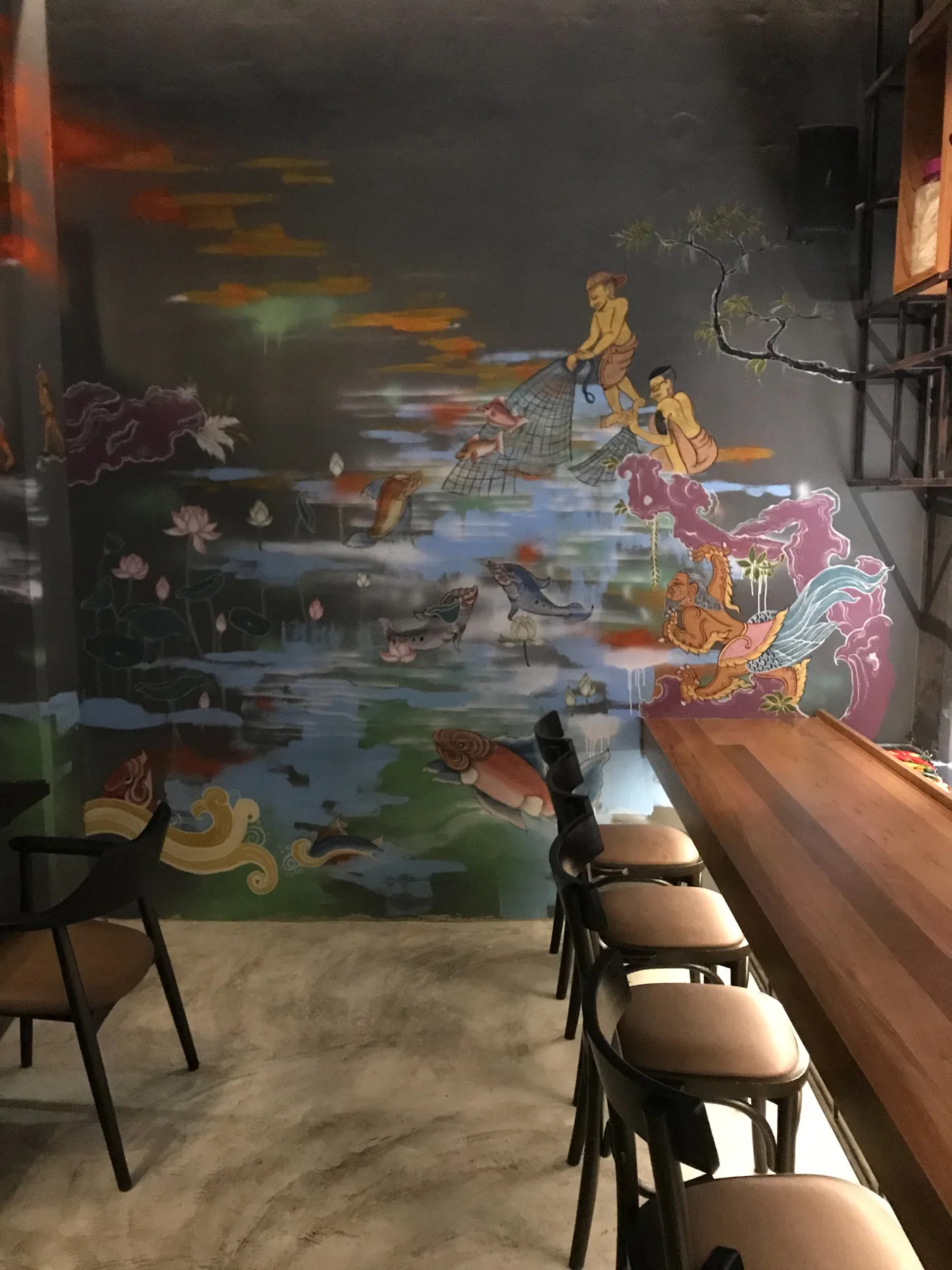 80/20 - mural wall bar counter