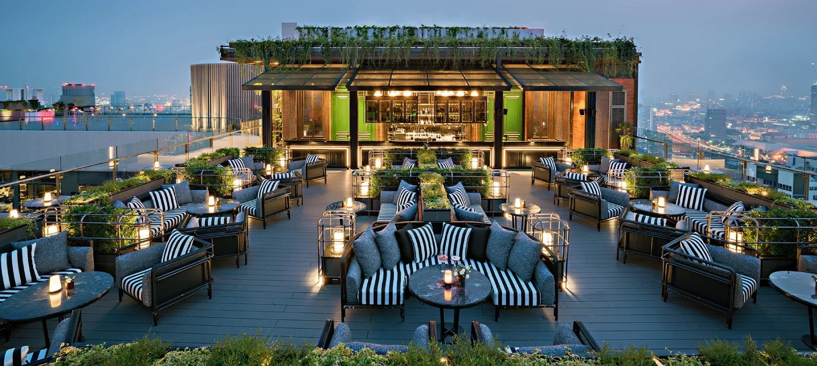ABar - rooftop bar pavilion dusk