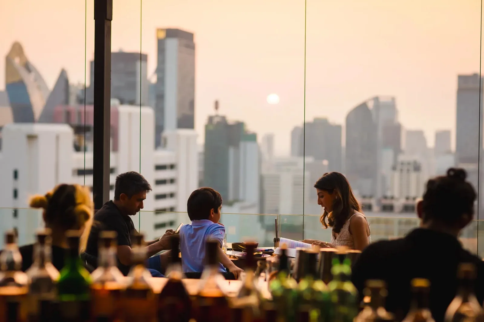 Above Eleven - sunset dining silhouettes