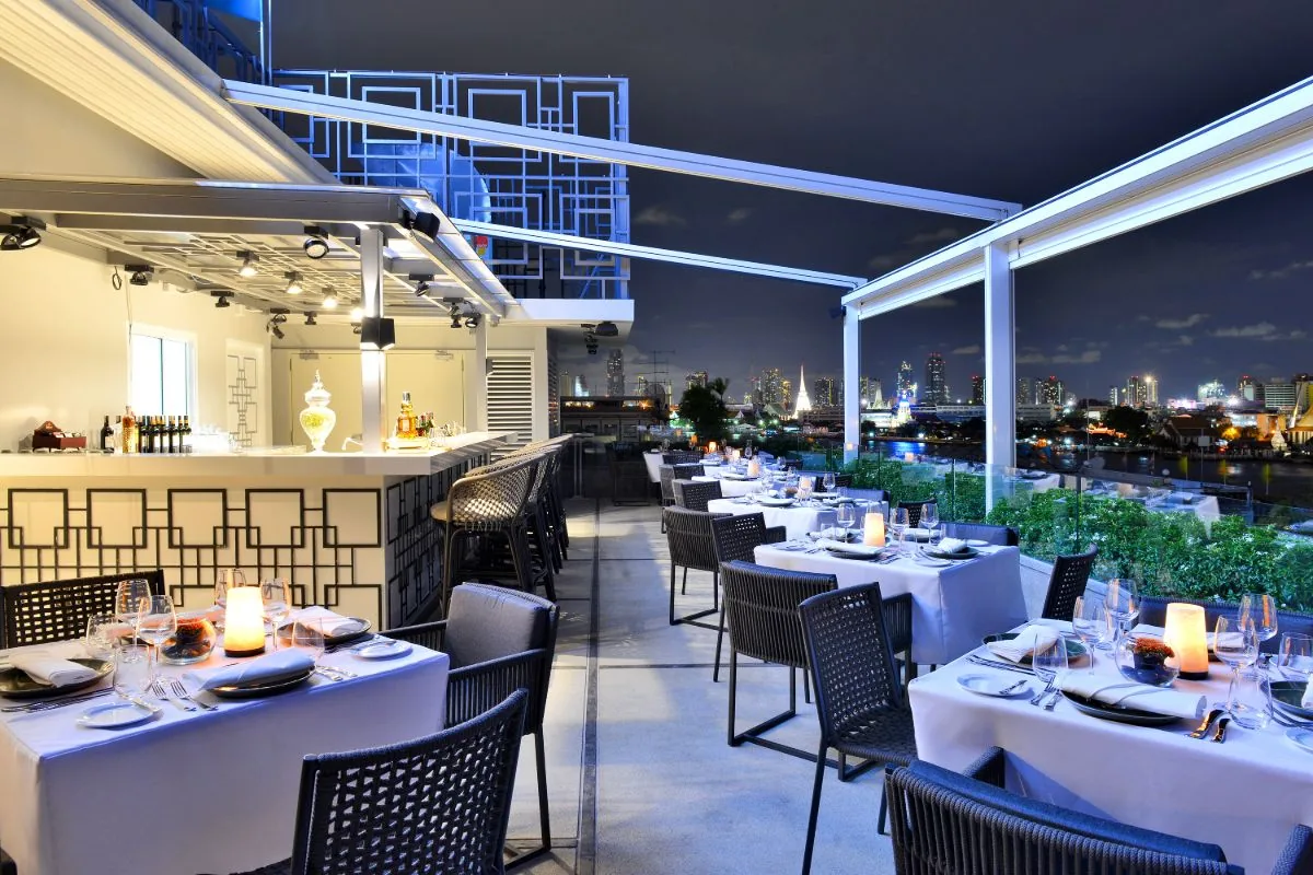 Above Riva - rooftop dining bar dusk skyline