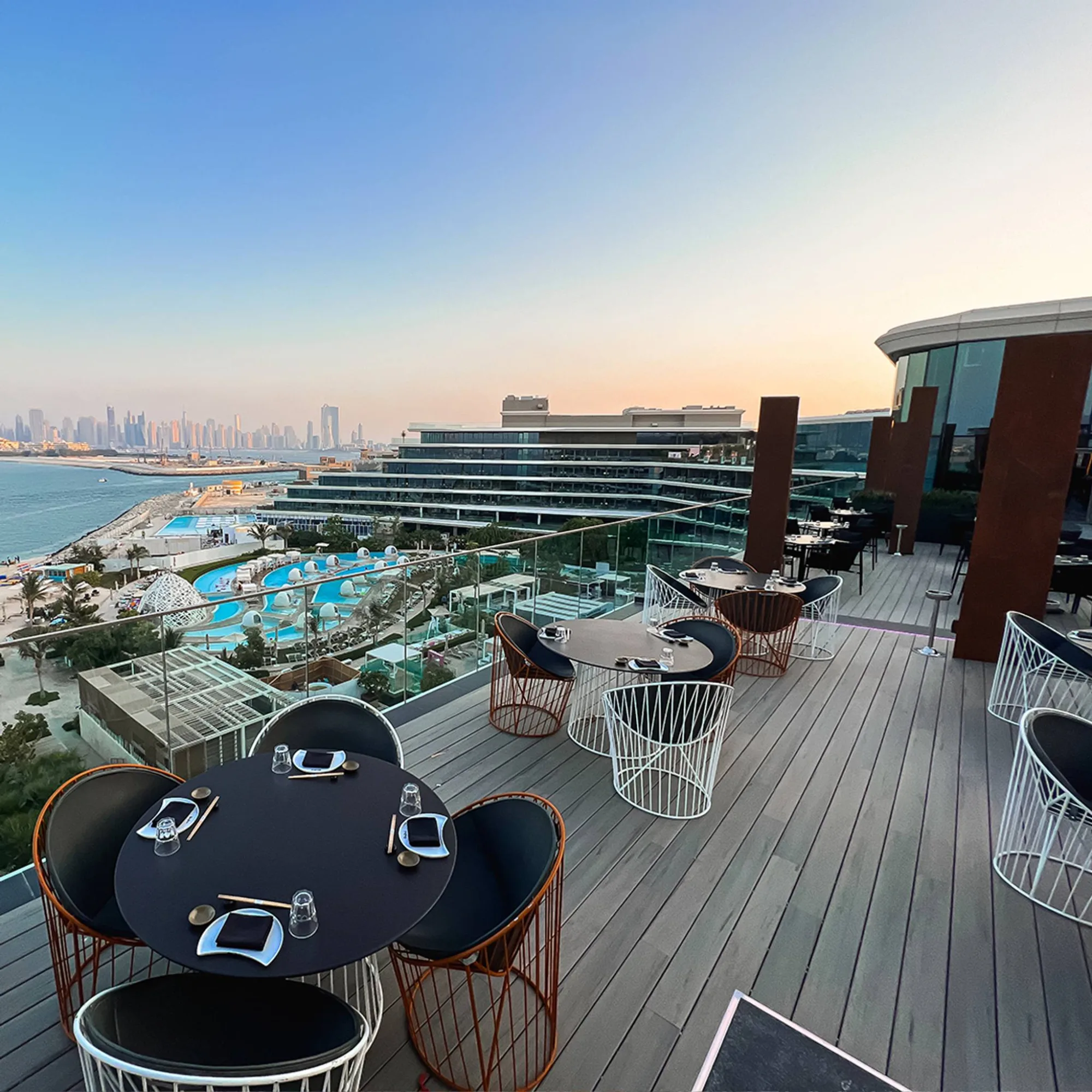 Akira Back - rooftop palm view