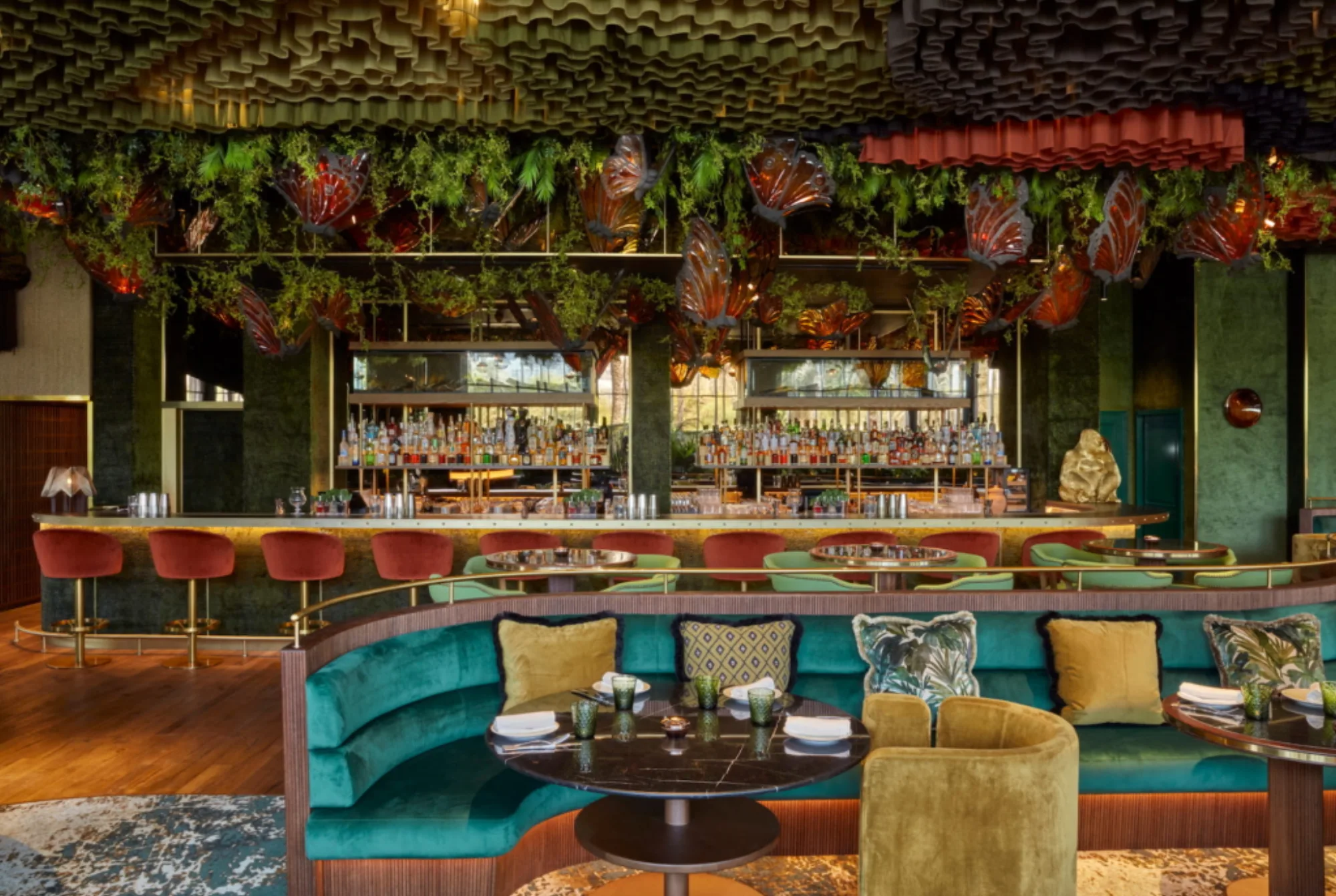 Amazonico - teal booth interior