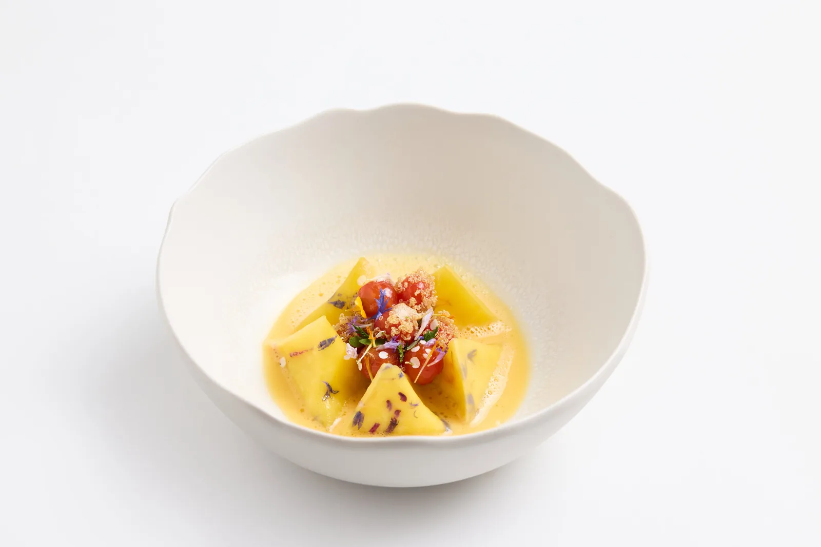 Anne-Sophie Pic at Le Normandie - signature dish white bowl