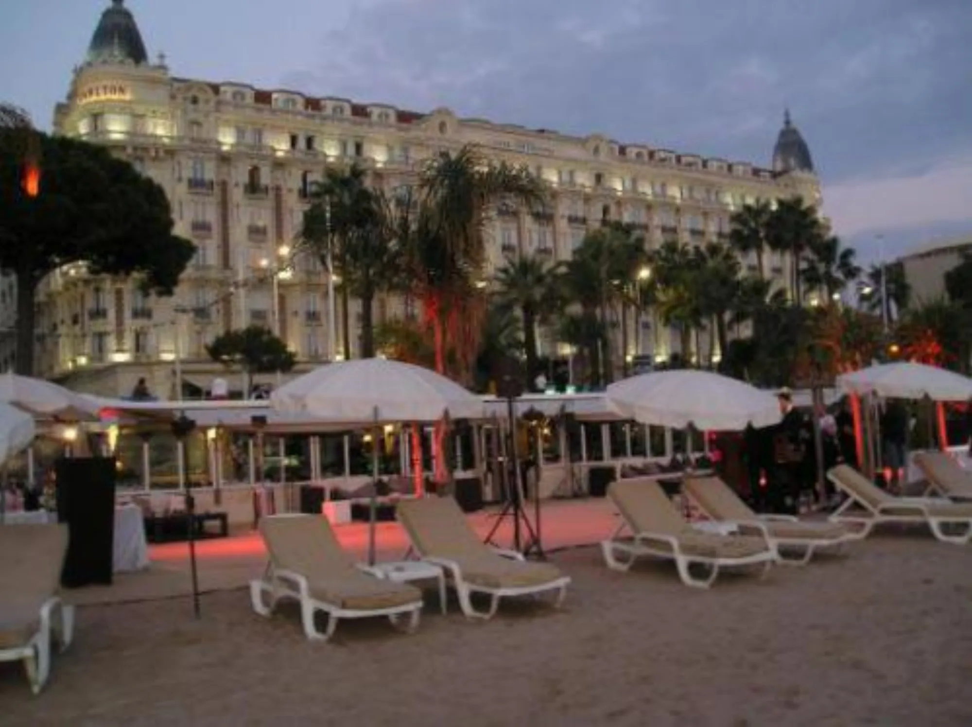 Annex Beach - dusk terrace umbrellas