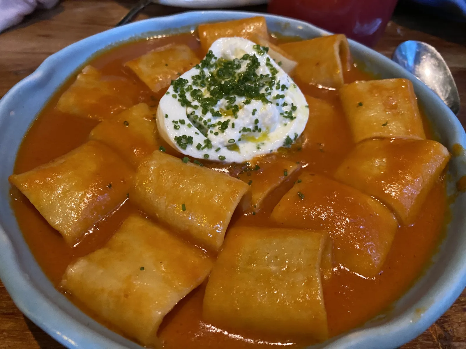 Anonimo Colectivo - paccheri in tomato with burrata