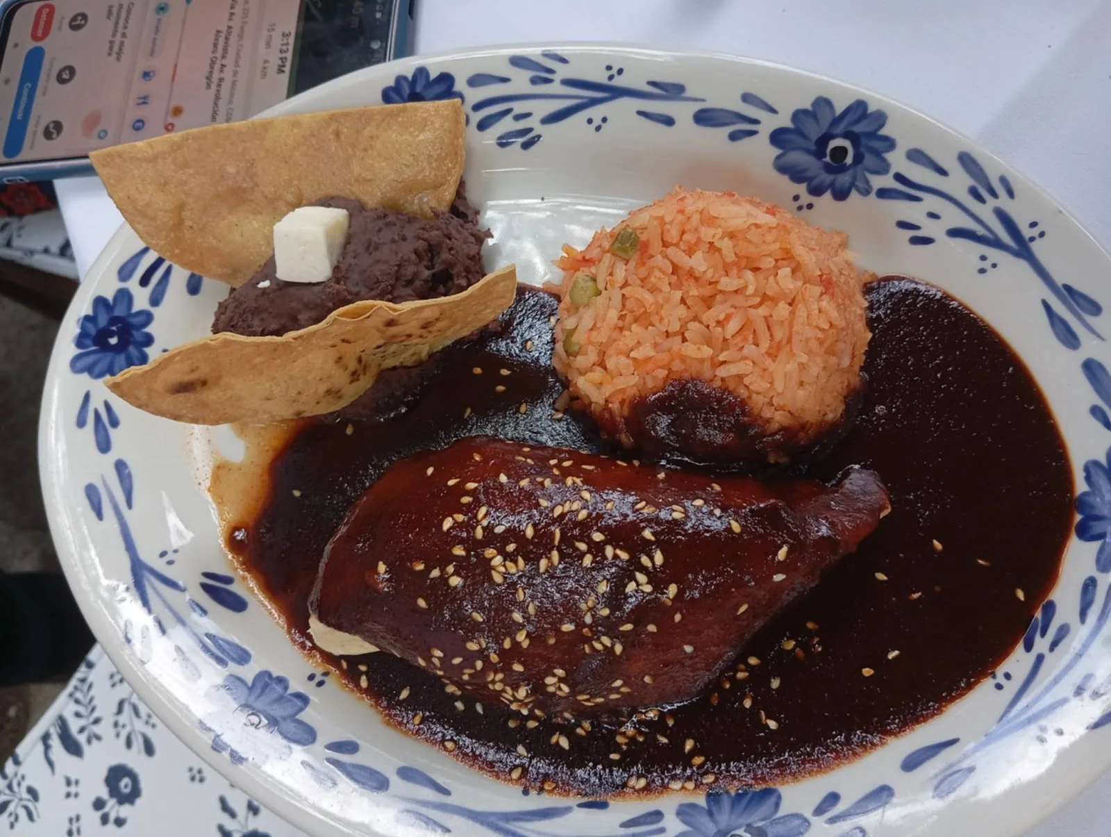 Antiguo San Angel Inn - mole with rice