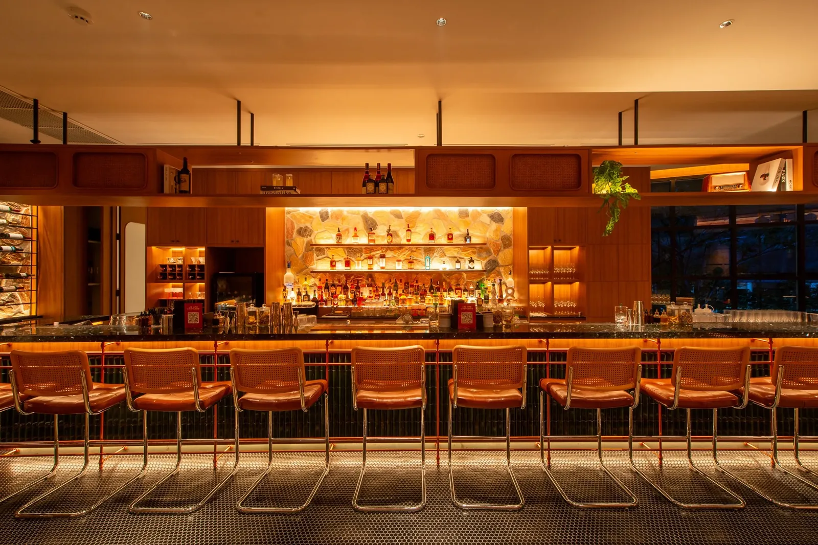 APT 101 - main bar backbar stools