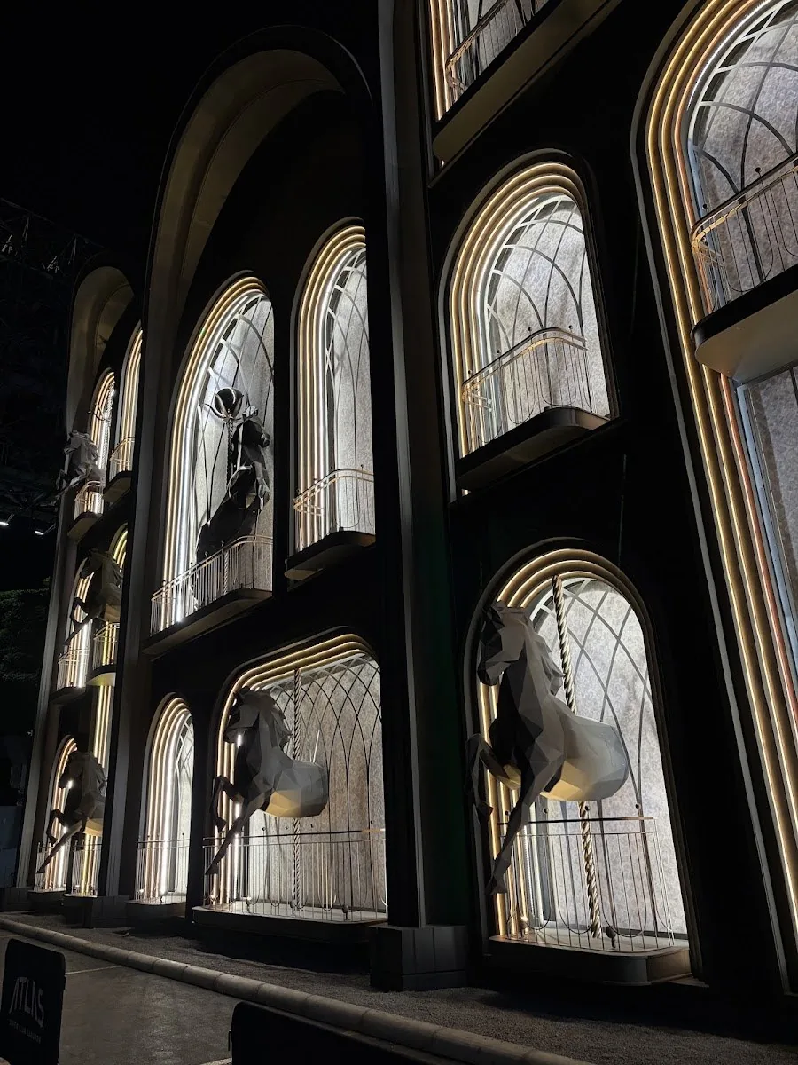 Atlas Superclub - fix three storey gothic arched cathedral window wall distinctive atlas architecture