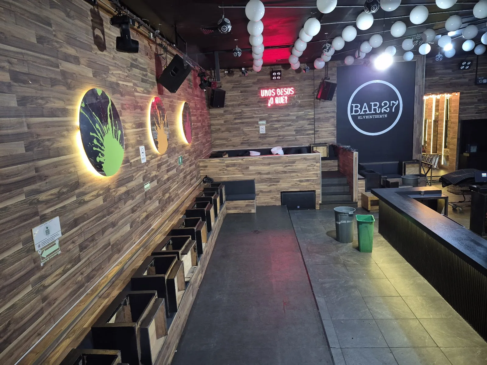 Bar 27 Santa Fe - wood slat room and banquettes