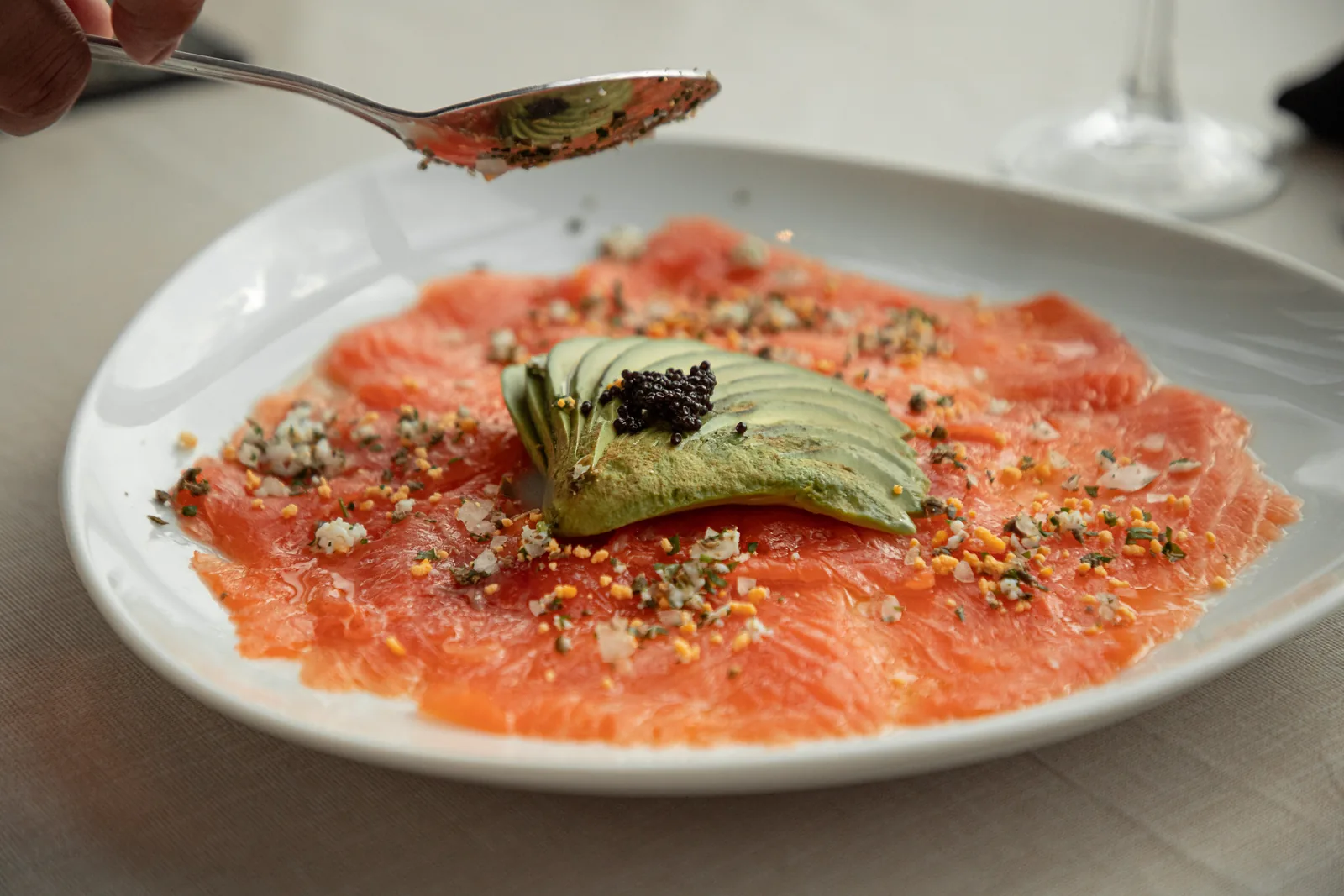 Bellini - salmon carpaccio