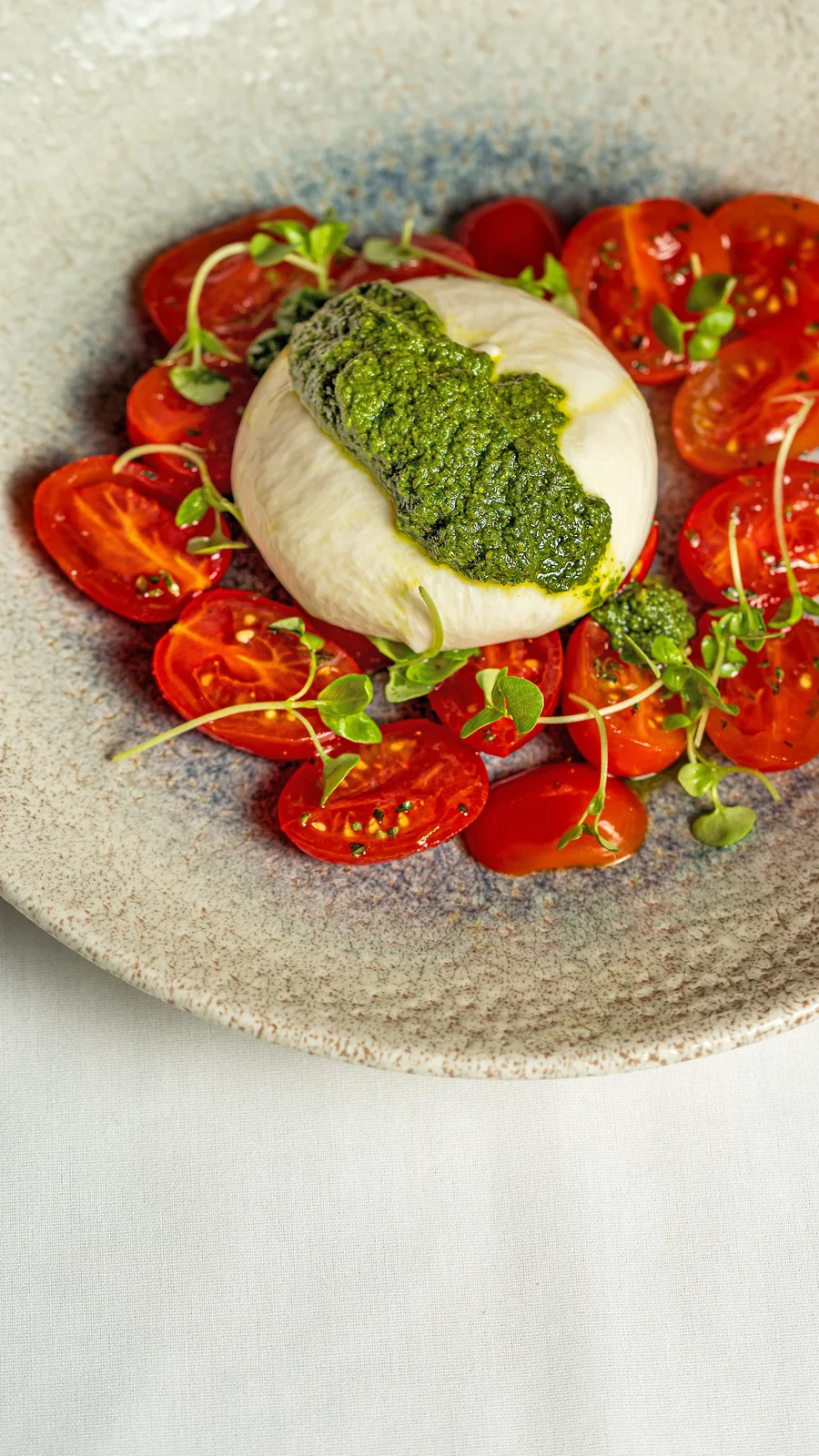 Bocconcino Mayfair - burrata with tomato and pesto
