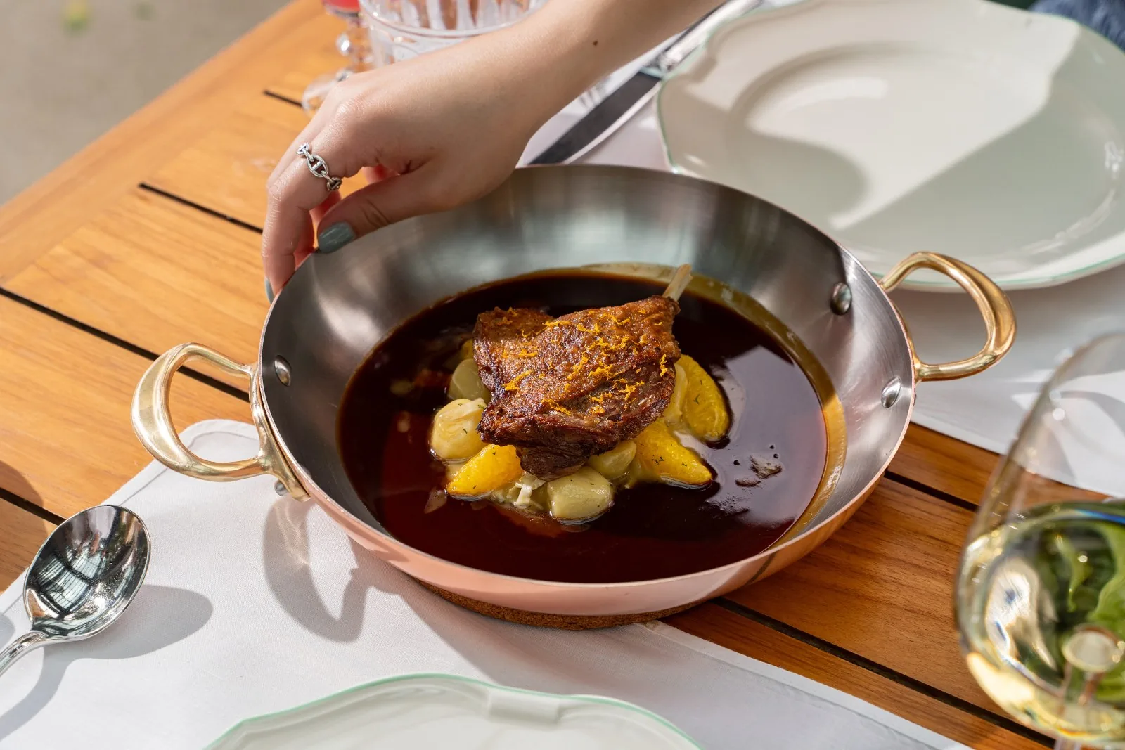 Brasserie Palmier - copper pan dish