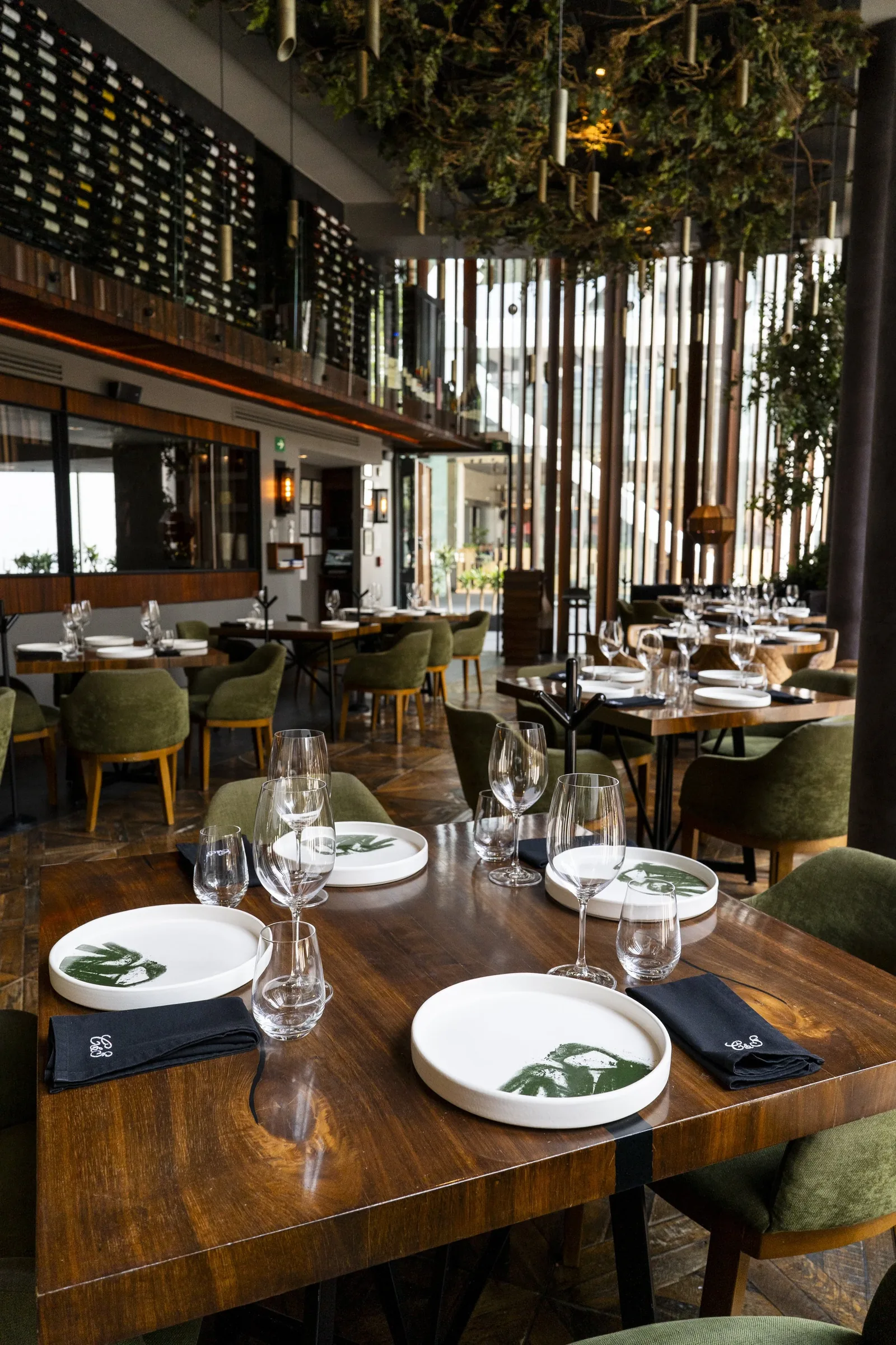 Carmela y Sal - dining room with hanging plants