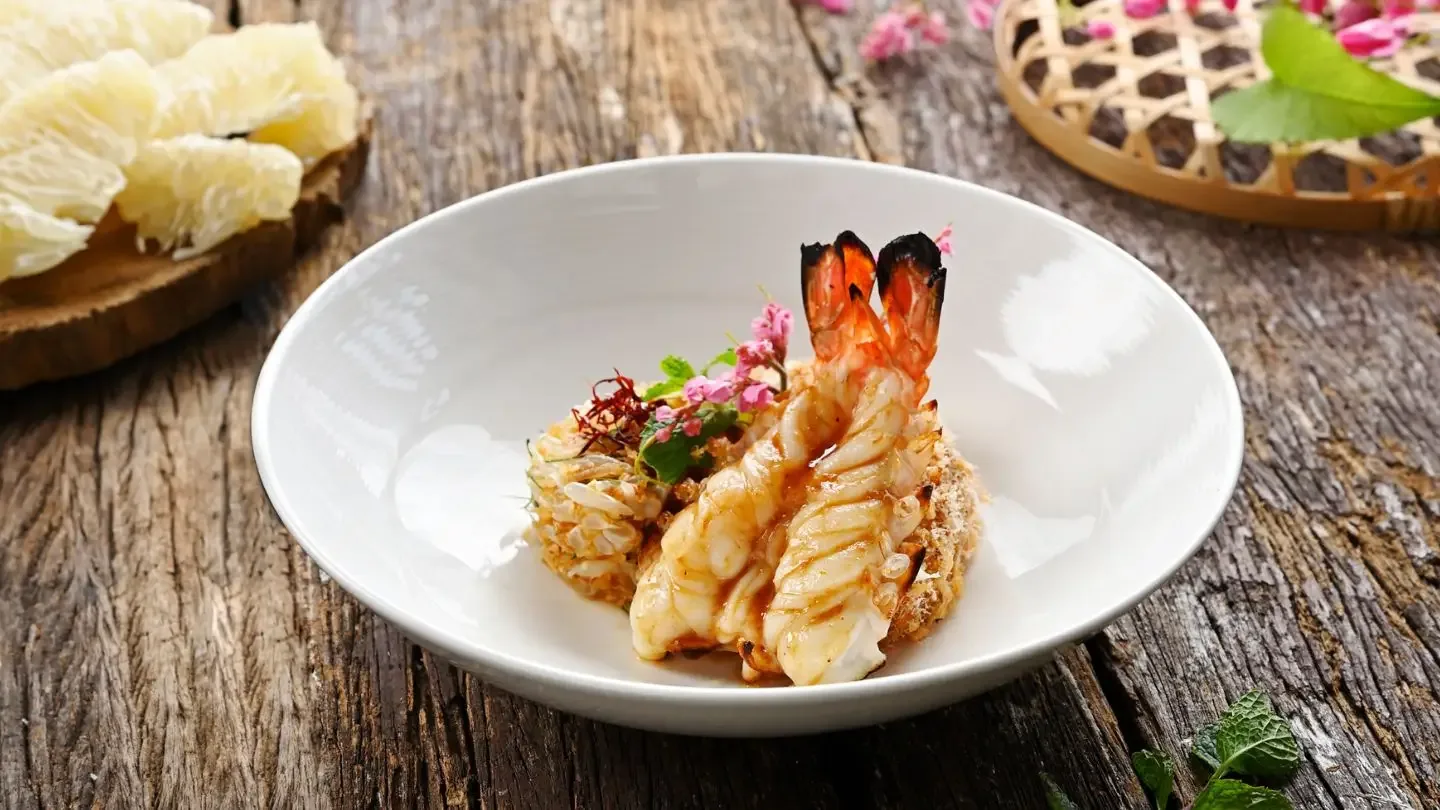 Celadon - food grilled river prawns
