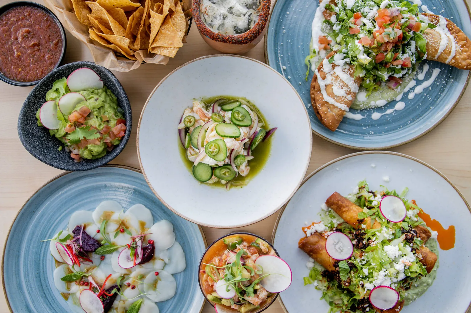 Coasterra - ceviche and guacamole spread