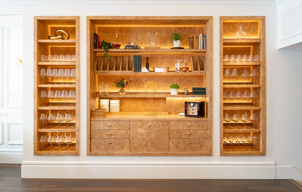 CORE by Clare Smyth - interior glassware cabinet decor