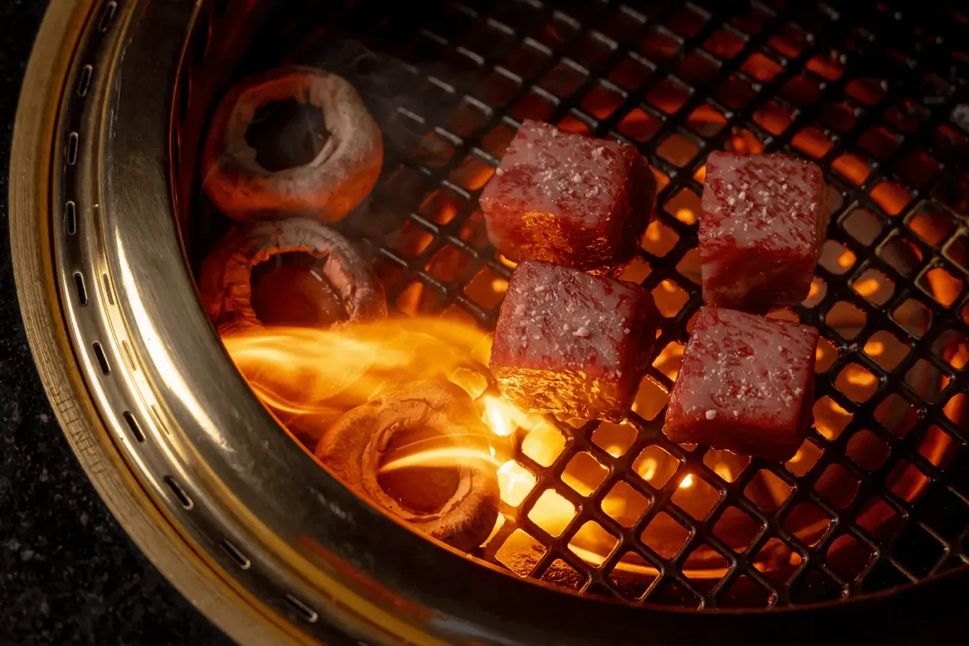 COTE Korean Steakhouse - wagyu on grill