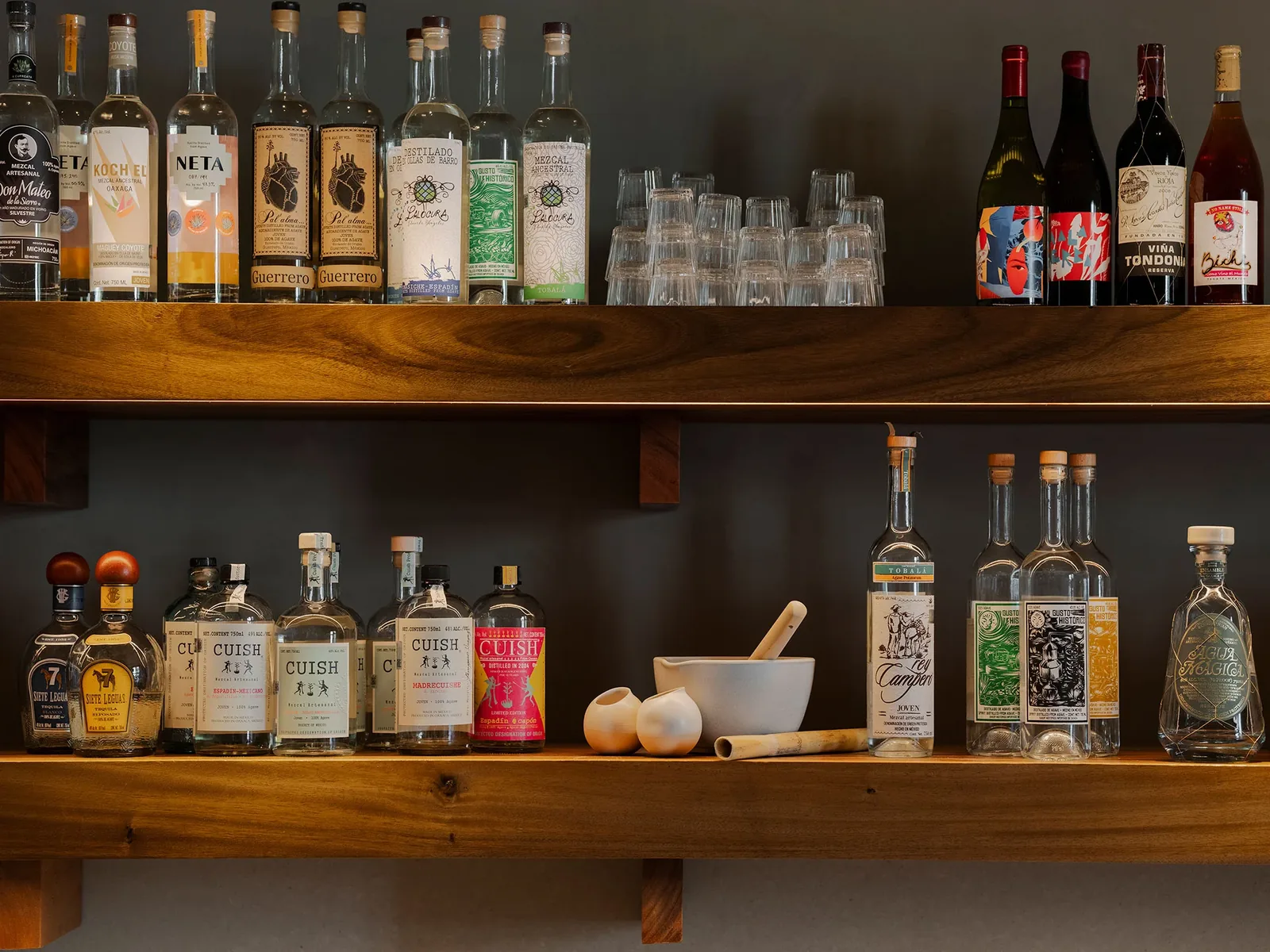 Damian - agave bottle shelf
