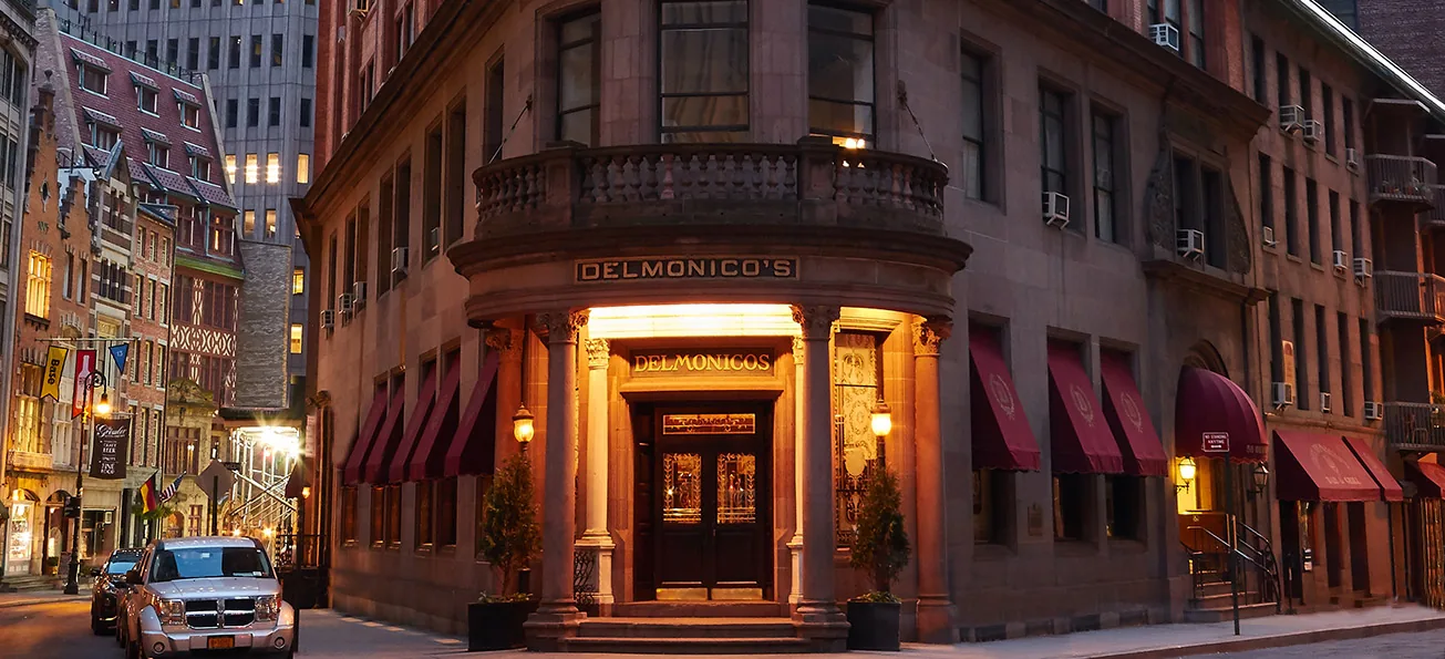 Delmonico's - exterior corner dusk