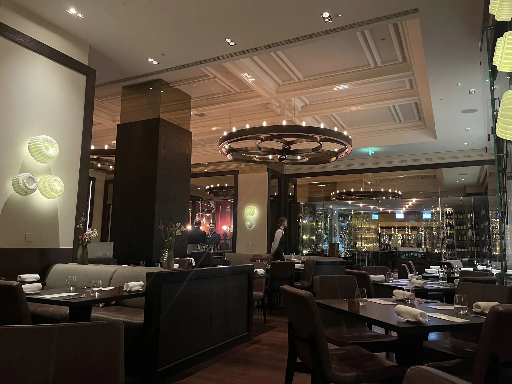 Dinner by heston blumenthal - evening dining wine wall