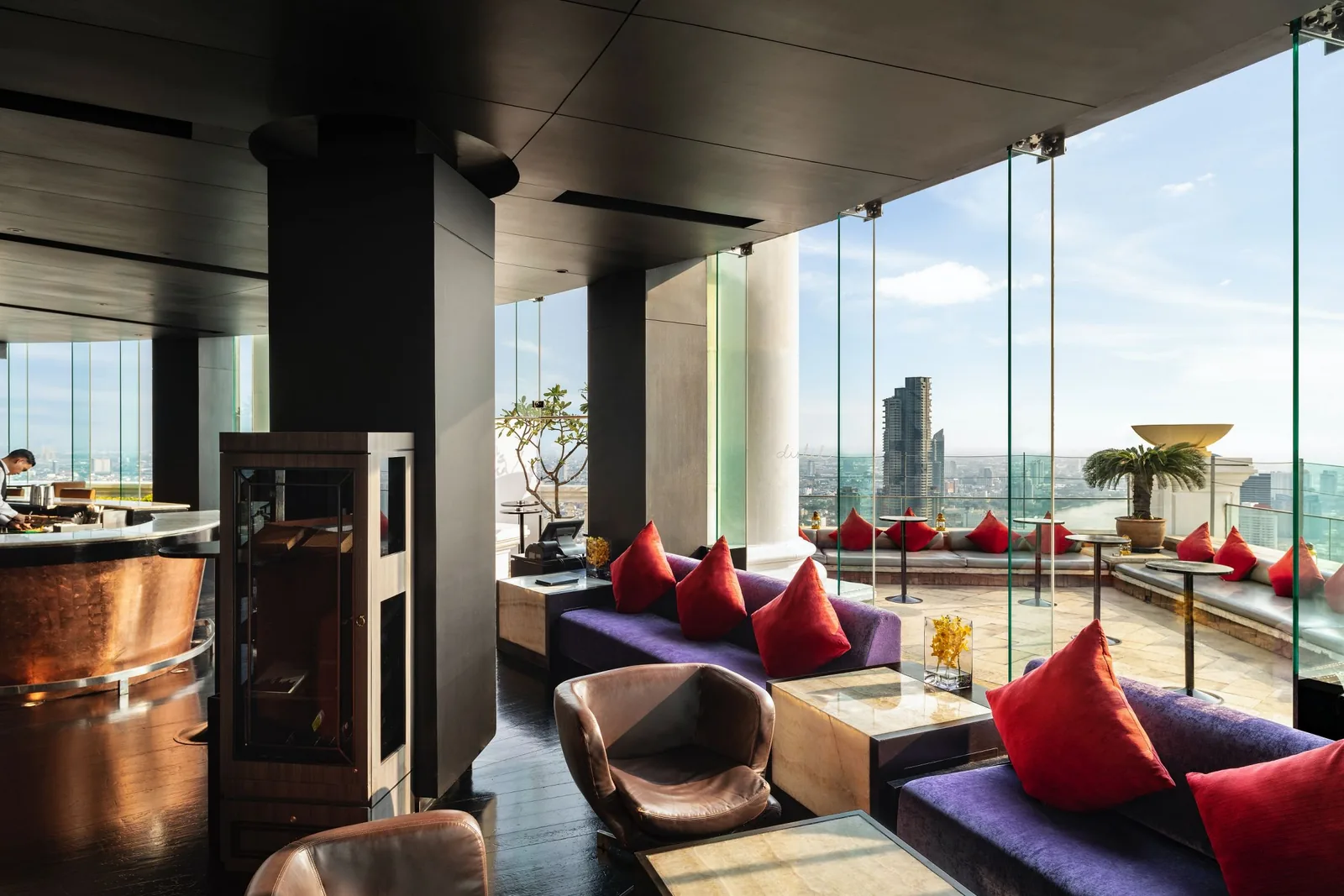 Distil Bar - lounge city view windows