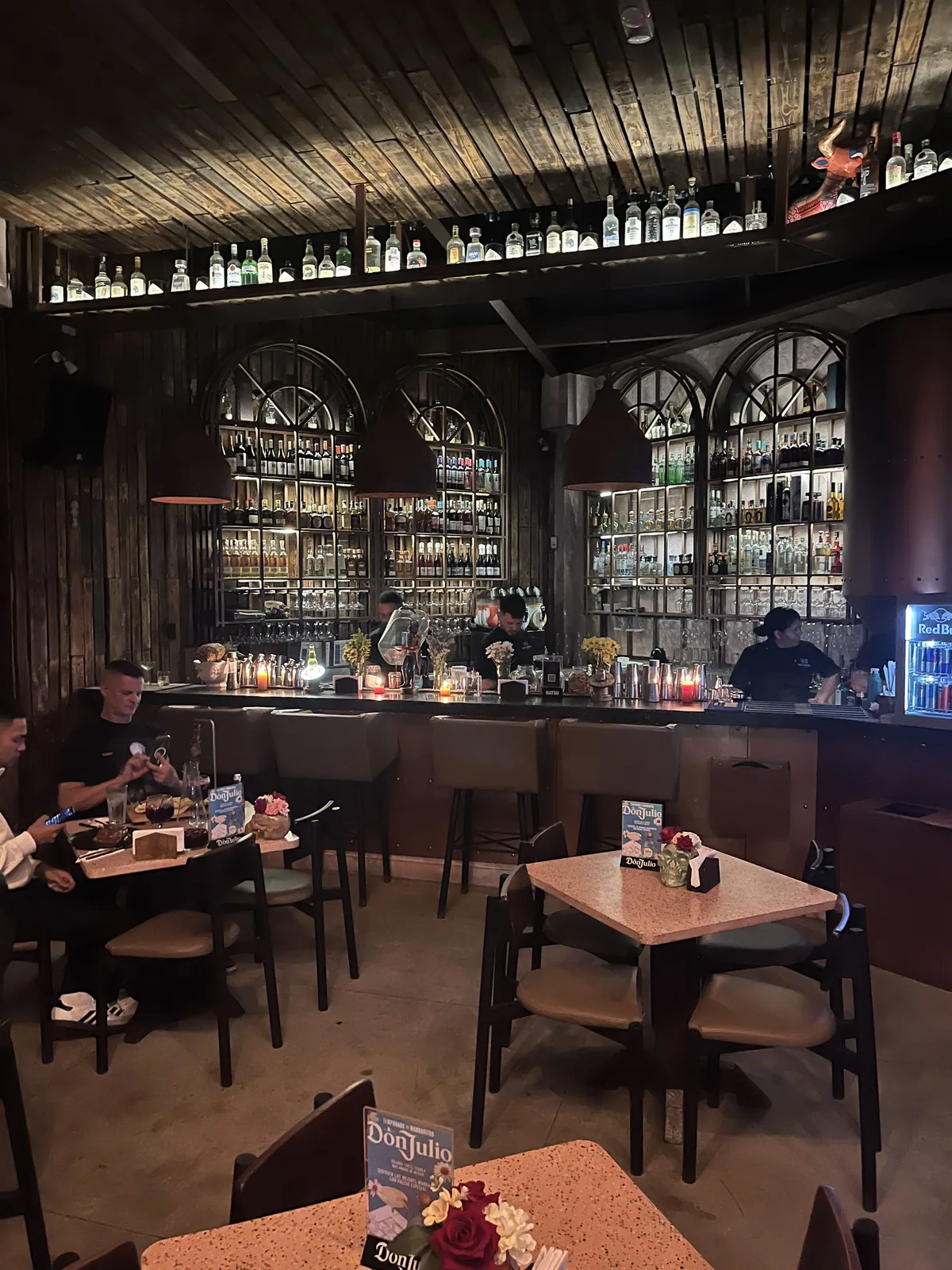 Dos Santos Cantina - bottle wall bar
