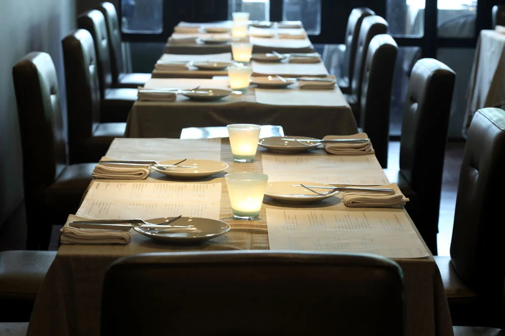Eat Me - long communal dining tables