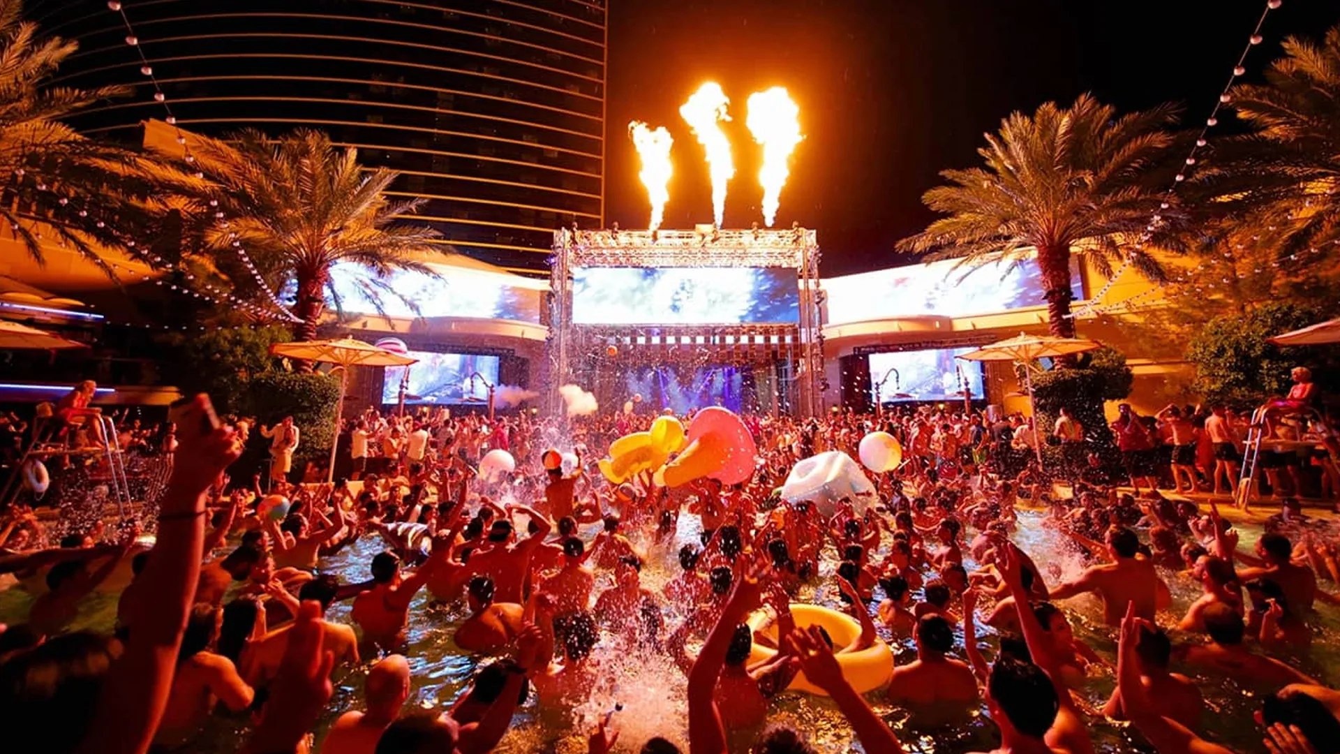 EBC at Night at Encore - outdoor nightclub in Las Vegas