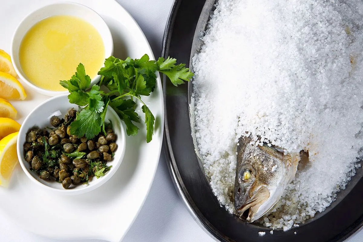 Estiatorio Milos at The Venetian - fish in sea salt