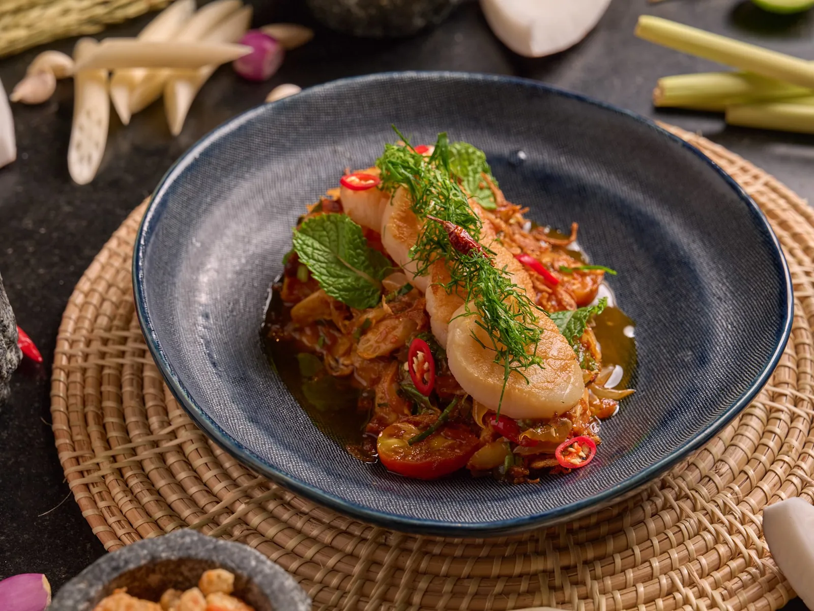 Front Room - prawn pomelo salad