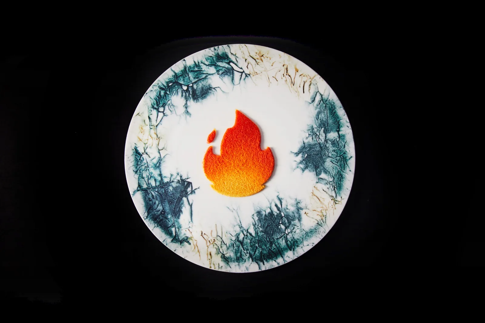 Gaggan - plated dish flame art