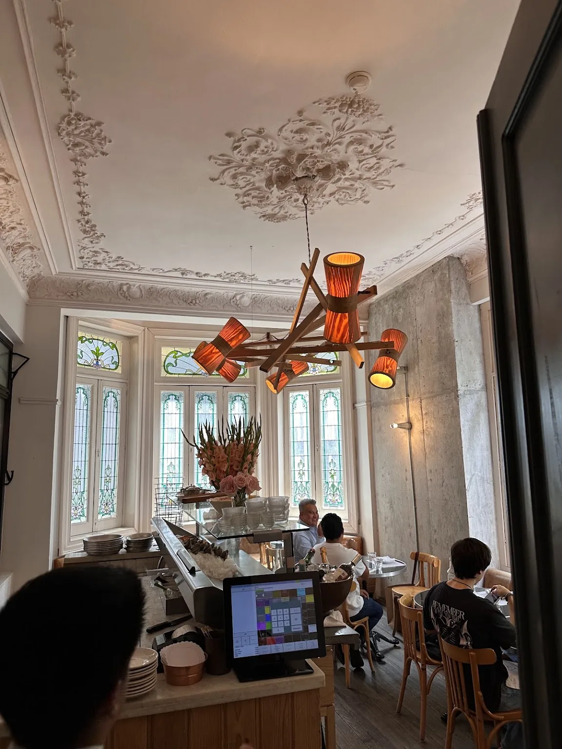 Havre 77 - salon with ornate 19th century plaster c