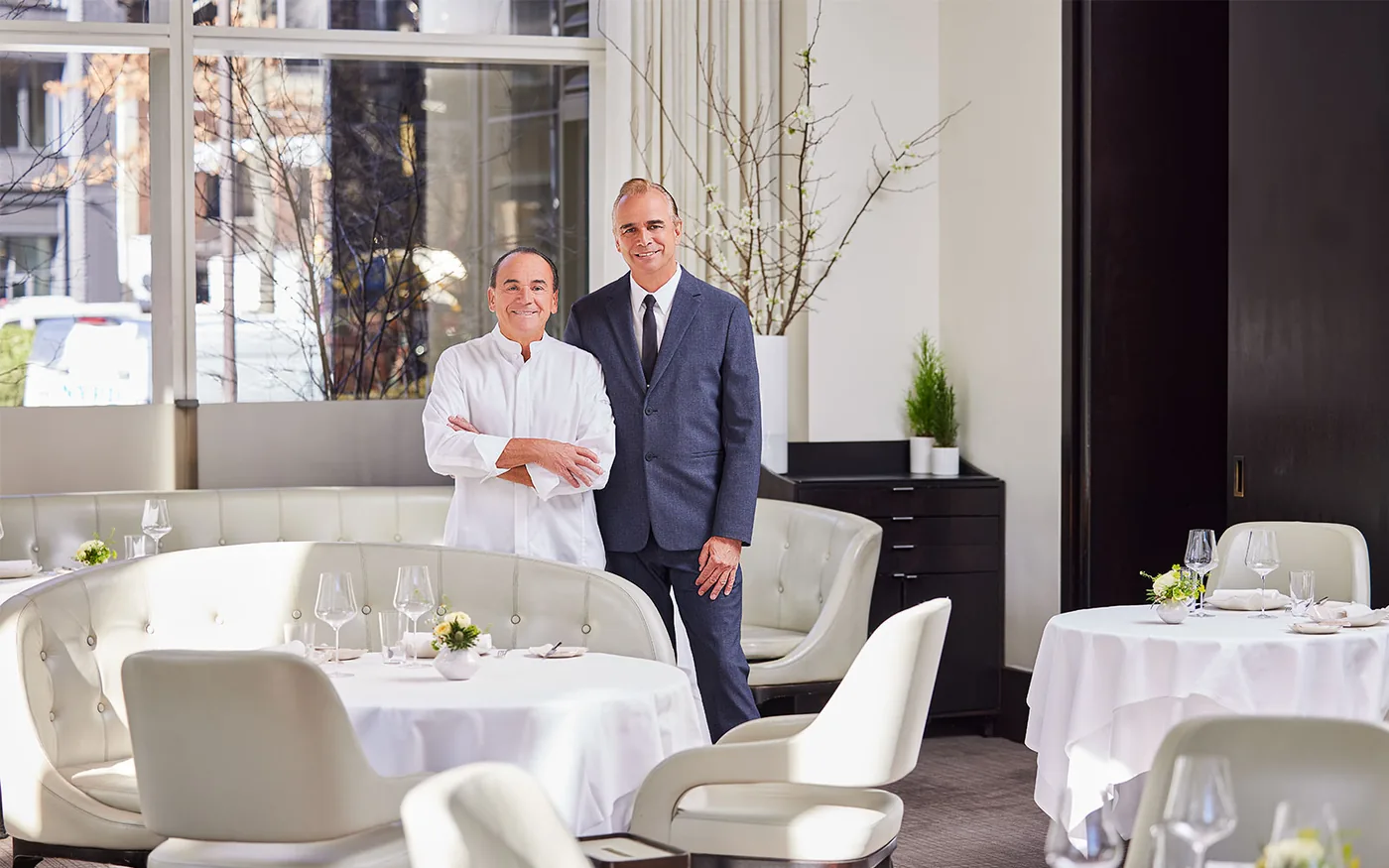 Jean-Georges - dining room banquettes chef