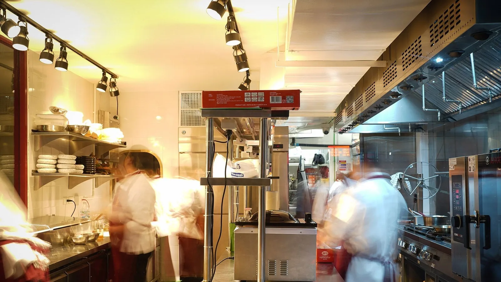 KHAAN - open kitchen and chef s counter in service interior non food