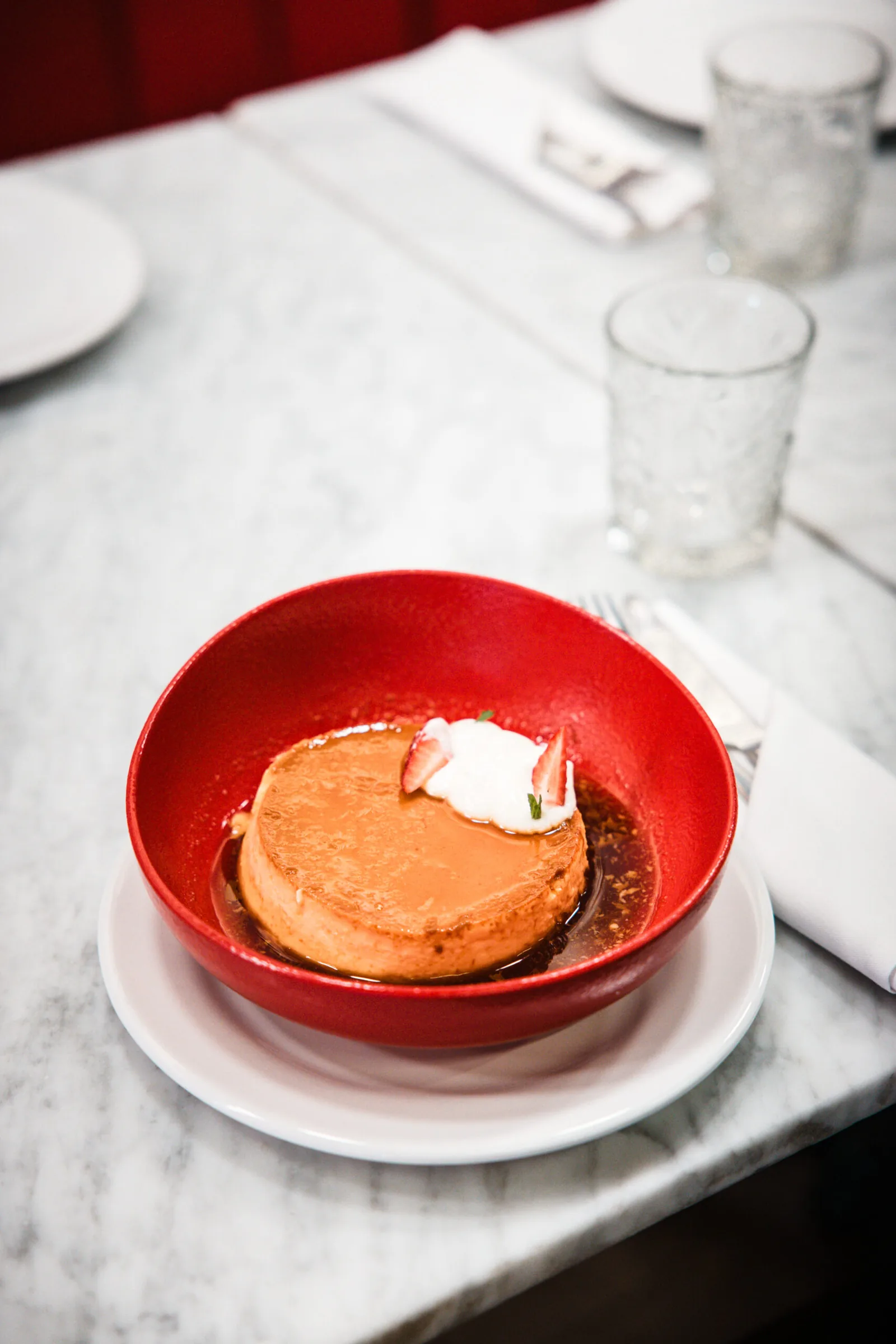La Cocina del Bizco - dessert in a red bowl