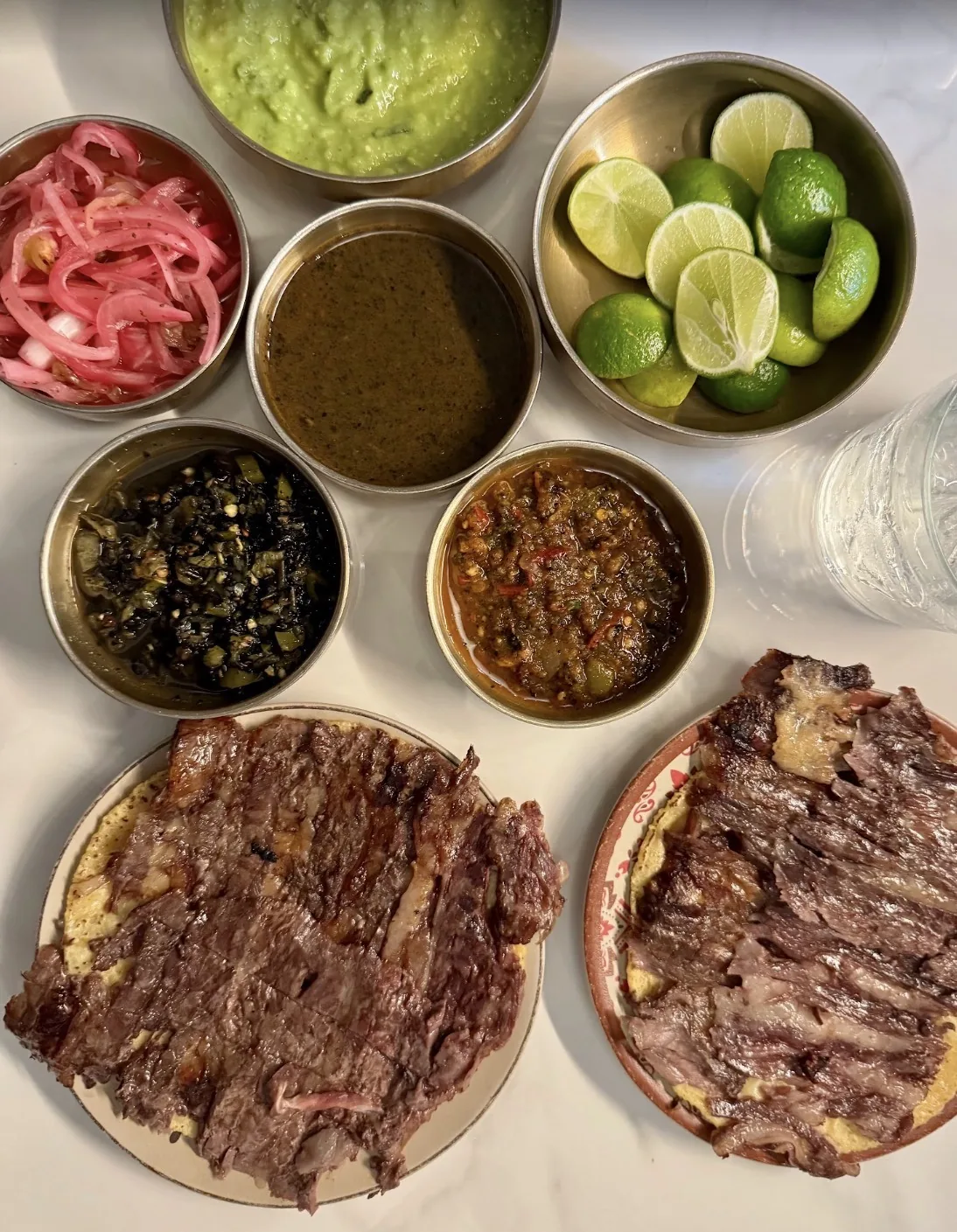 La Once Mil - carne asada and arrachera plates with th