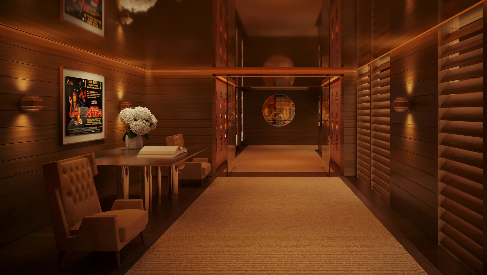 La Palme d'Or - entrance corridor movie posters