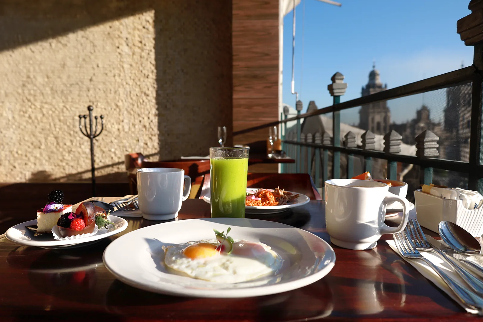 La Terraza Gran Hotel - breakfast set on a terrace table with th