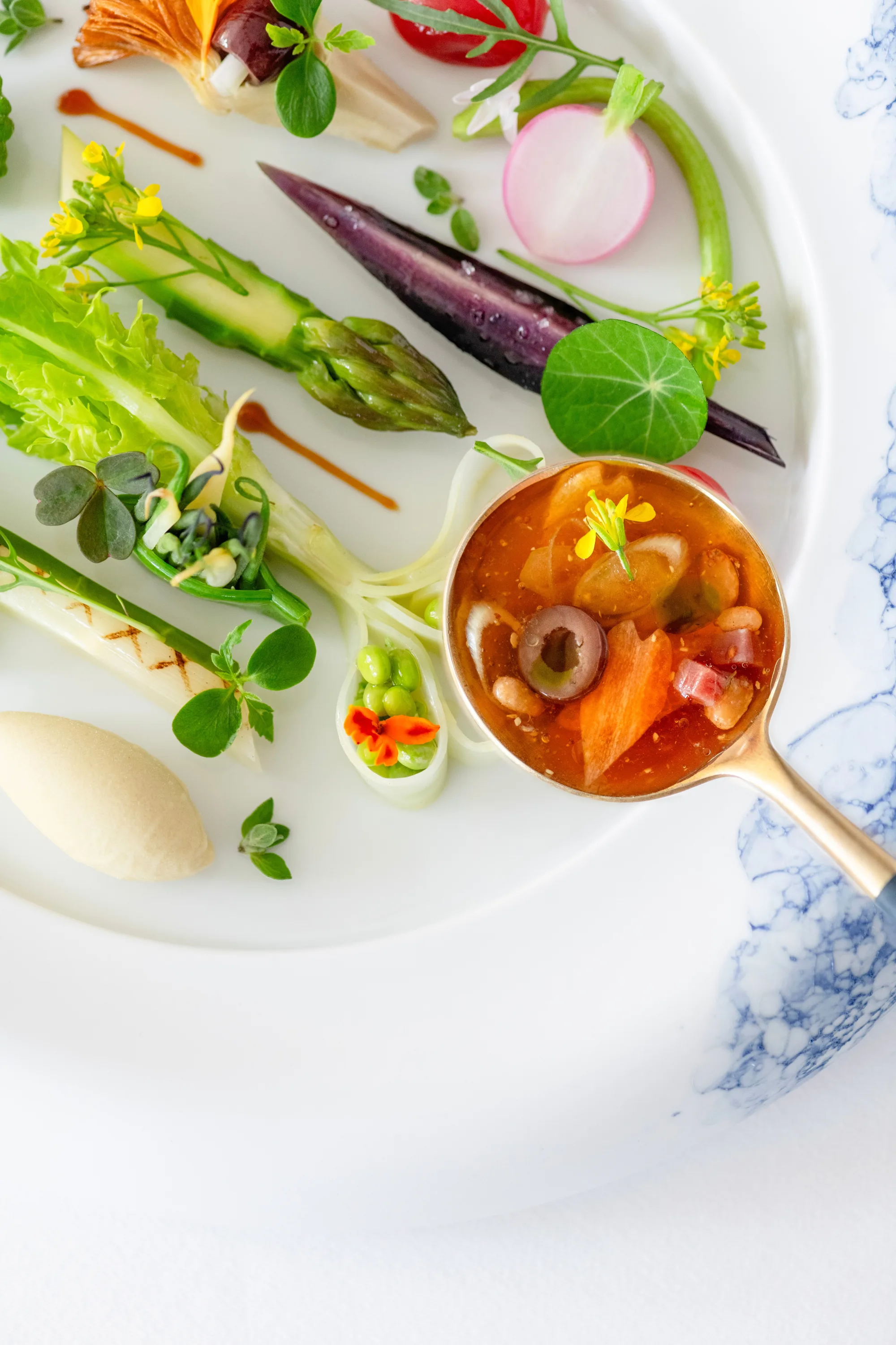 La Vague d'Or - vegetable gazpacho plate