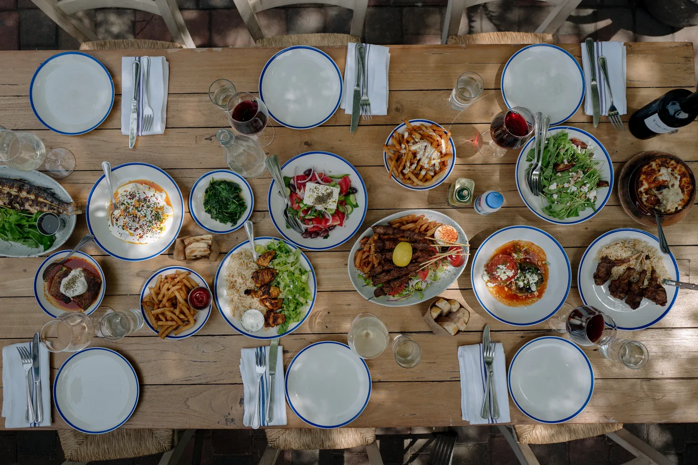 Mandolin Aegean Bistro - aegean table spread