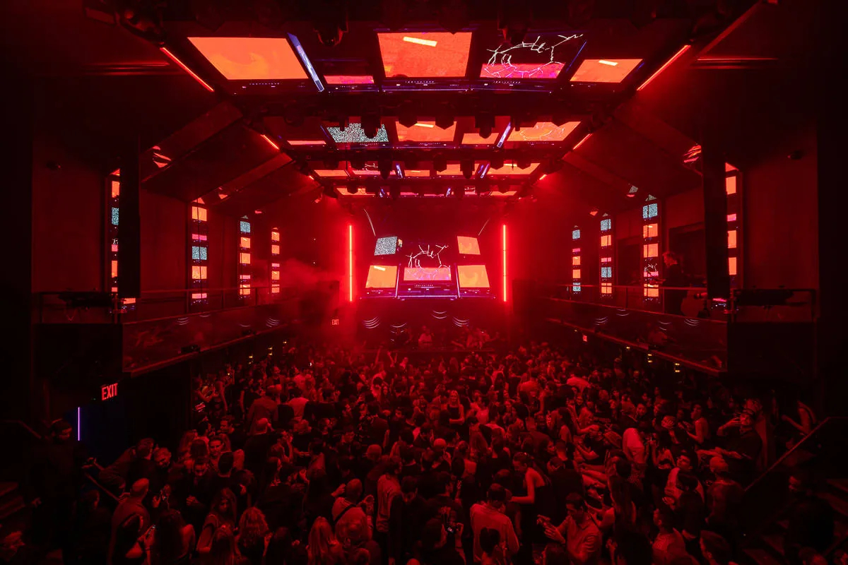 Marquee - red wash led ceiling