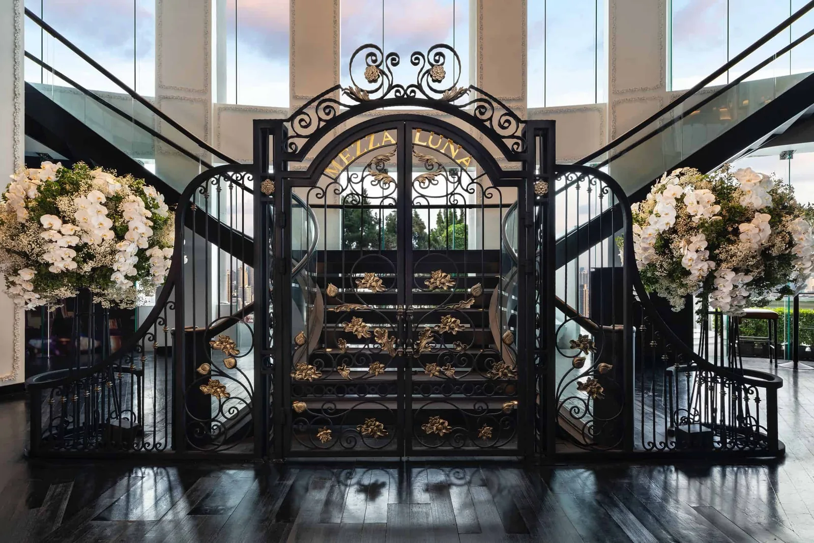 Mezzaluna - ornate iron staircase