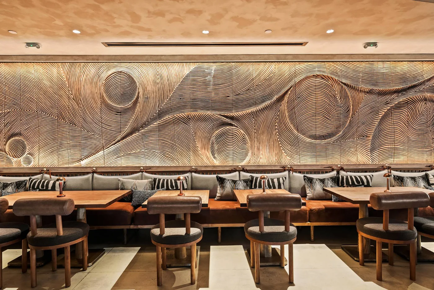 MILA - private dining wave wall
