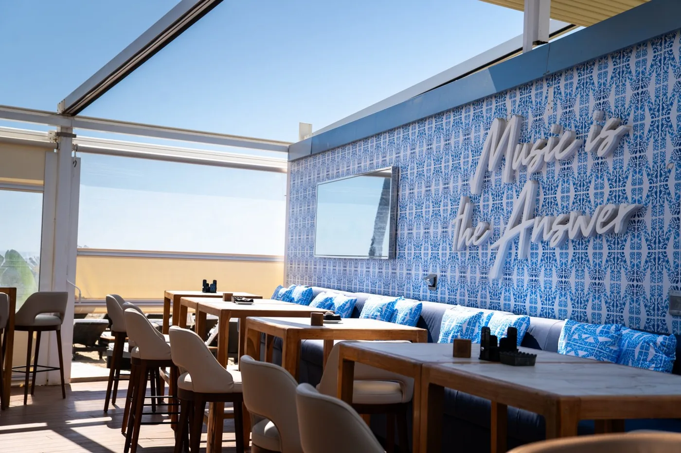 Nassau Beach Club - blue tile lounge