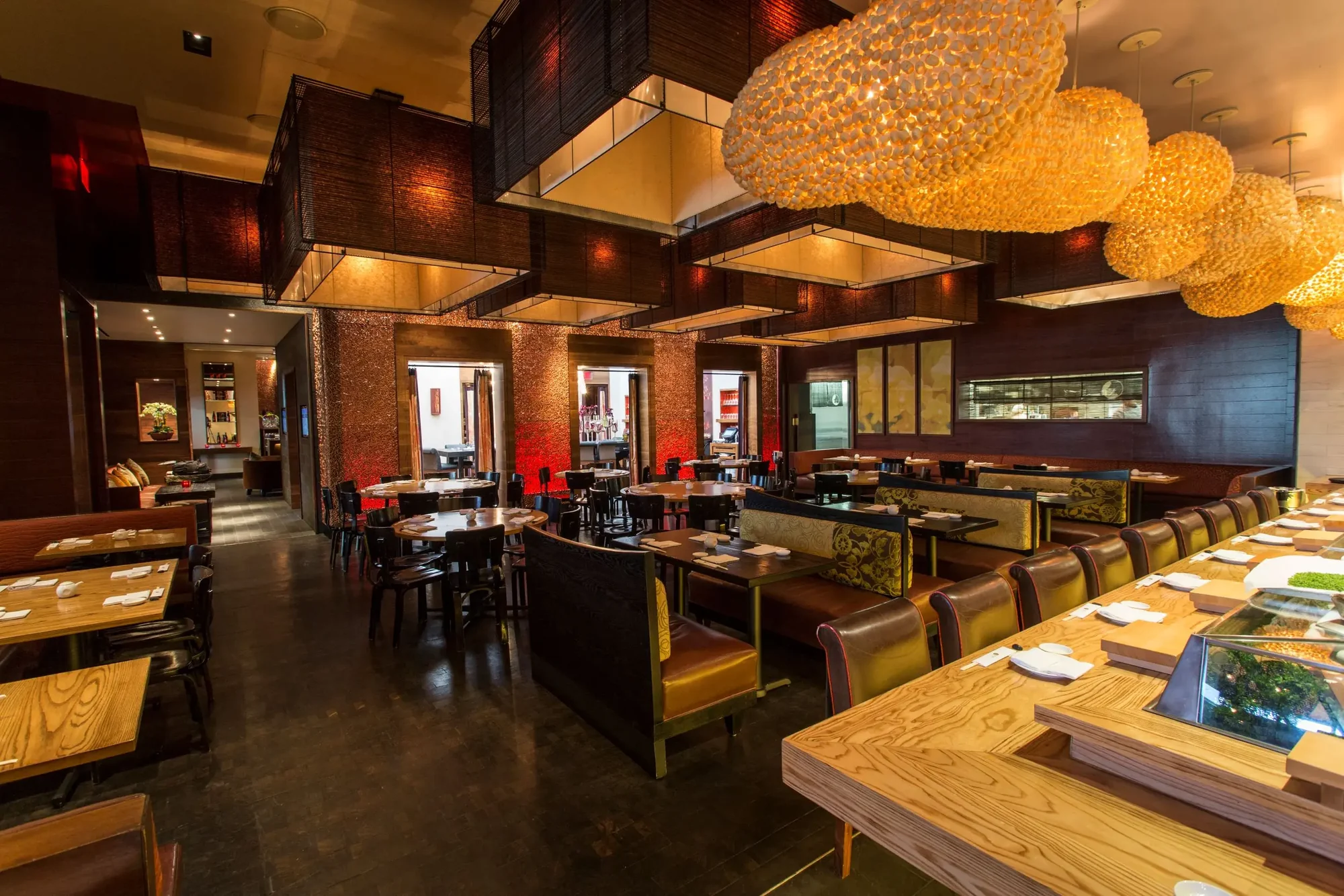 Nobu Los Angeles - the main room under the lanterns