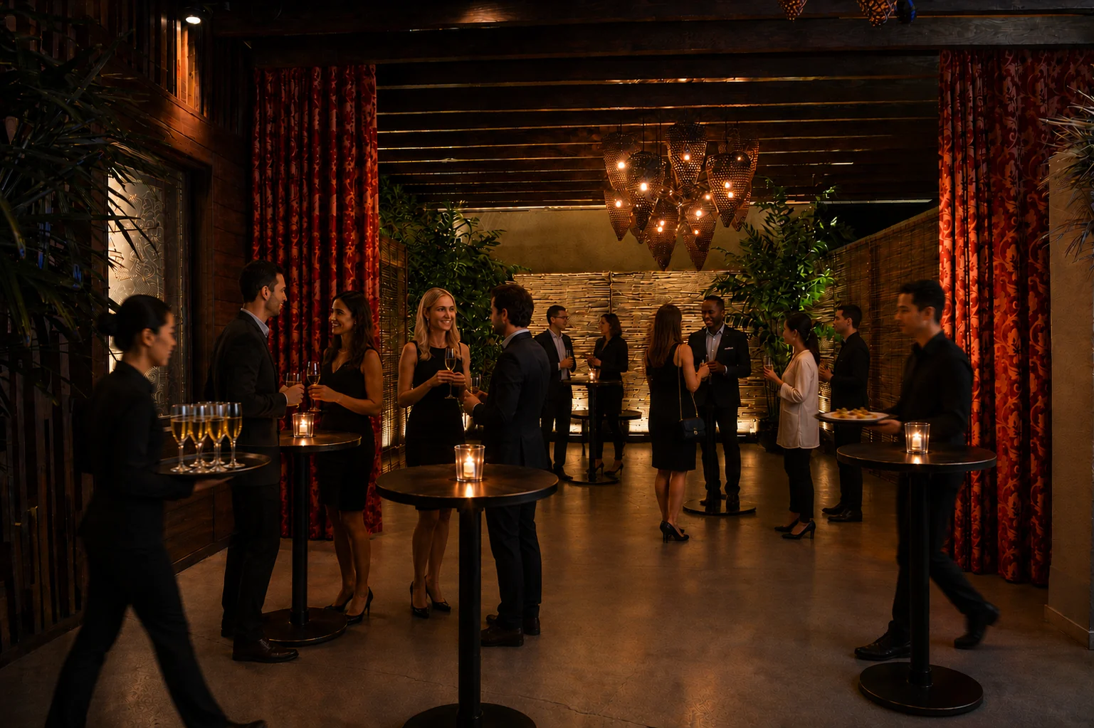 Nobu Los Angeles - the terrace set for a reception