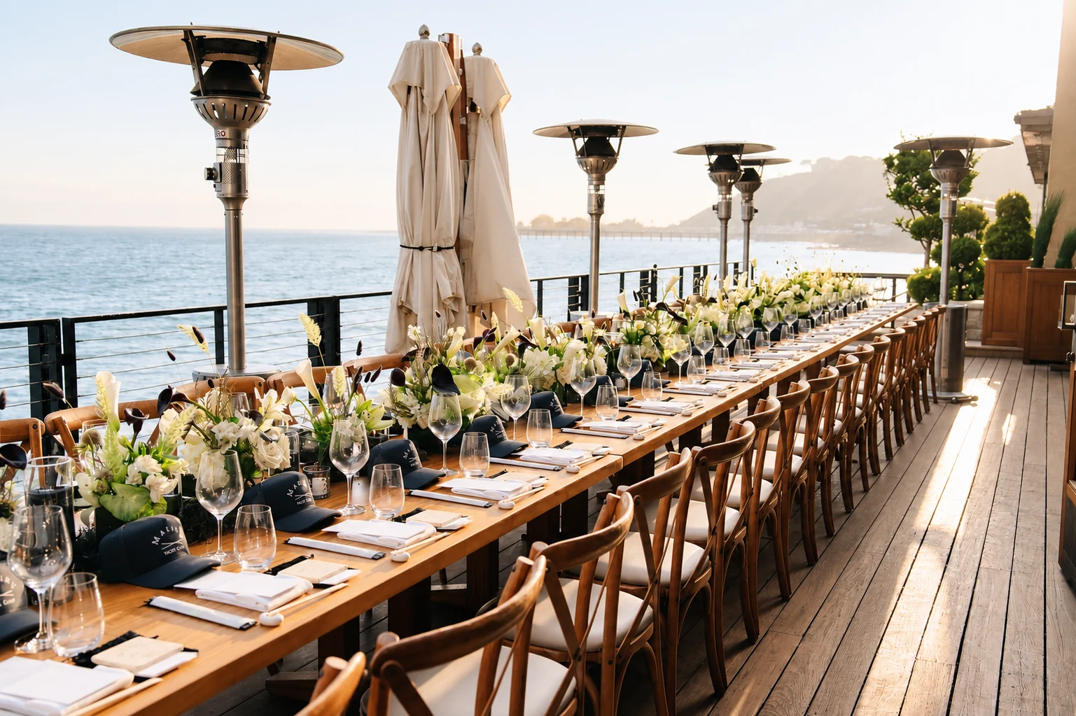 Nobu Malibu - a long table above the water