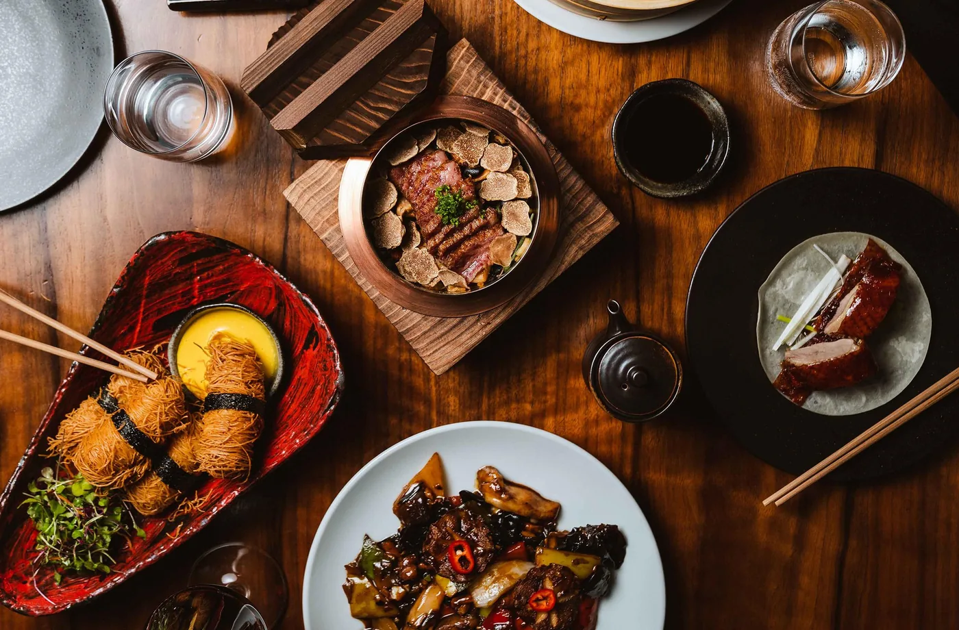 Novikov Miami - wagyu sushi spread