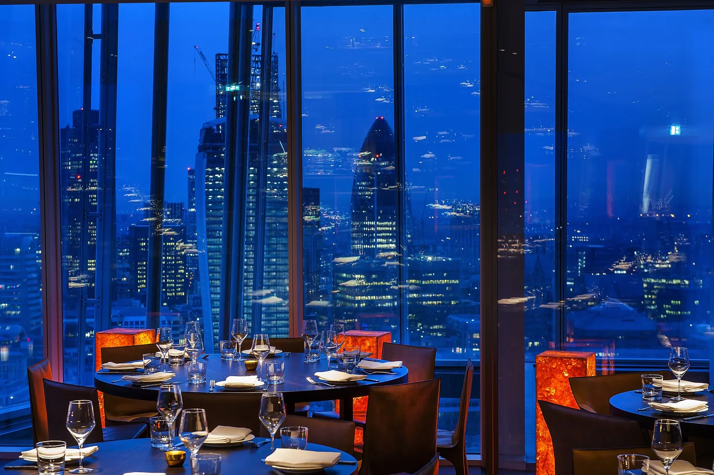 Oblix at The Shard - dining room skyline view