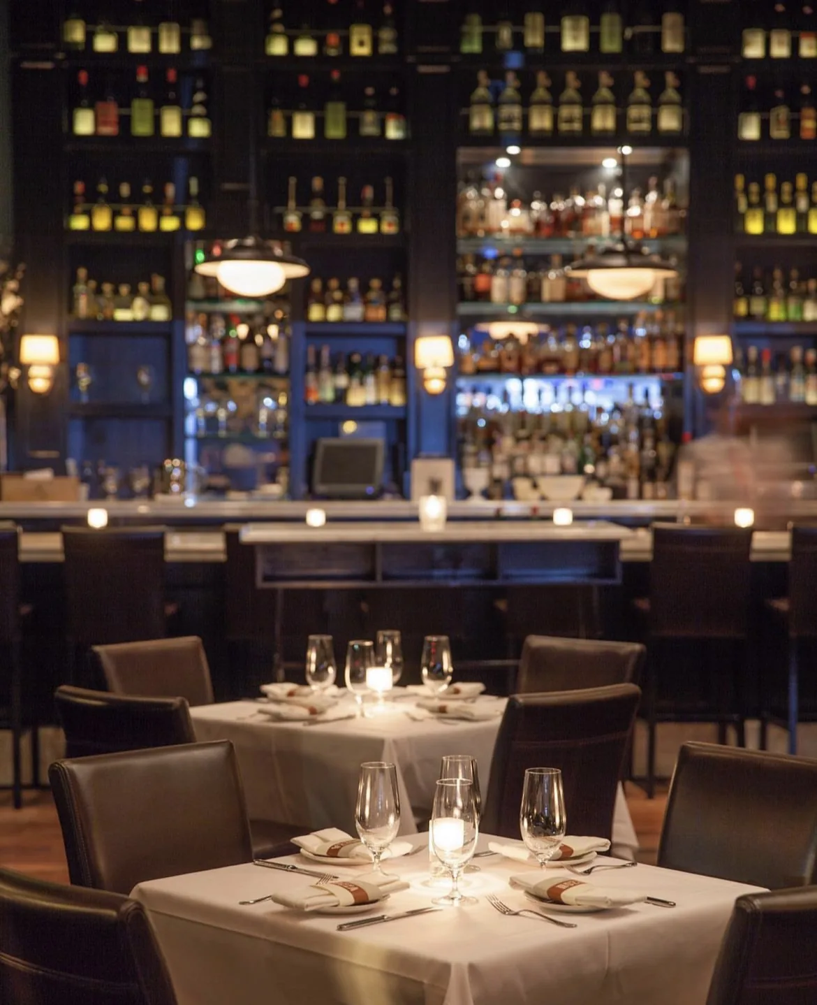 Osteria Mozza - dining room wine wall